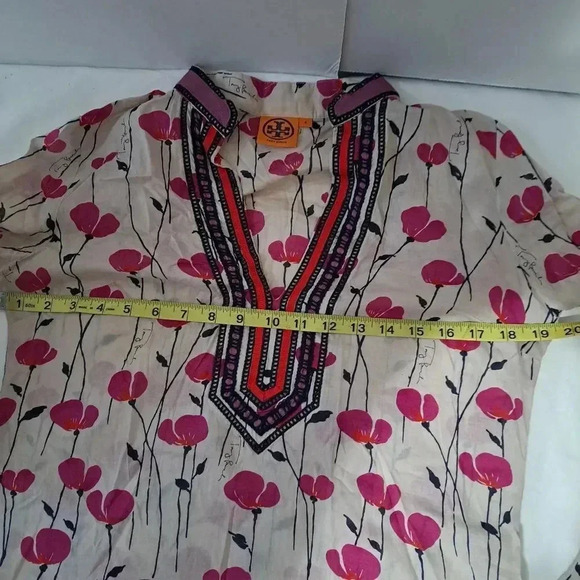 ladies TORY BURCH v-neck blouse size 6 - Picture 10 of 11